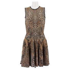 Robe Alexander McQueen sans manches imprimé léopard beige Beige