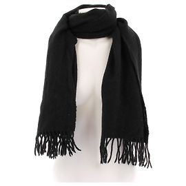 Fusalp Écharpe noire à franges Black