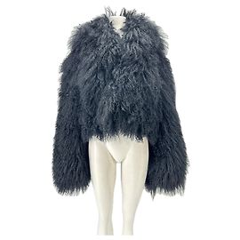 Autre Marque JACOB LEE Black Fur Jacket Size 38 Black