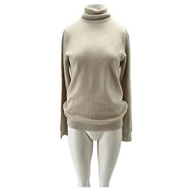 Roberto Cavalli Beige Rollkragenpullover aus Wolle Beige