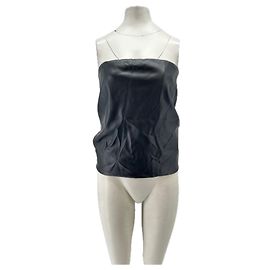 Sportmax Leder Bustier Schwarz Schwarz