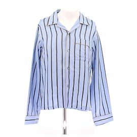 Maison Martin Margiela Camicia a righe blu in seta Blu
