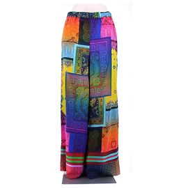 Pierre Louis Mascia Calça de seda multicolorida Multicor
