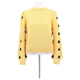 Autre Marque Pull jaune et noir en laine Jaune