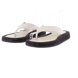 The Row Ginza leather flip-flops white White