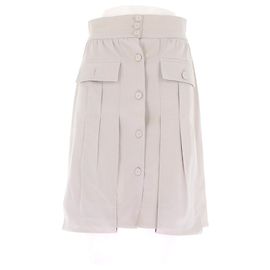 Falda midi Fendi beige de algodón con botones Beige