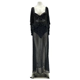 Autre Marque Schwarzes Kleid mit Strass und integriertem Body Schwarz