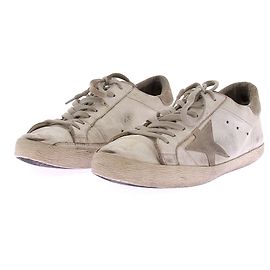 Golden Goose Baskets en cuir blanches "Super-Star" Blanc