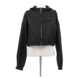 Prada Giacca con cappuccio nera Nero