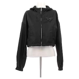 Prada Schwarze Kapuzenjacke Schwarz