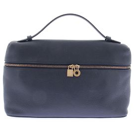 Loro Piana Sac à main en cuir marine Bleu Marine