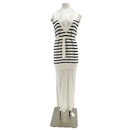 T By Alexander Wang Vestido de rayas marineras Blanco