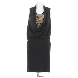 Robe midi noire sans manches avec chaînes dorées Givenchy Noir