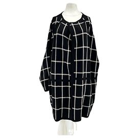 Chloé Wollponcho schwarz weiß Schwarz