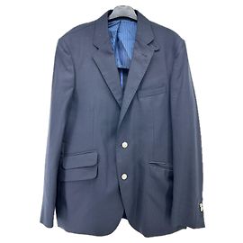 Corneliani Blazer marine rayé en laine Navy blue