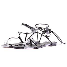 Isabel Marant Black Leather Lace Up Sandals Black