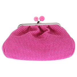 Max Mara Pochette en raphia rose "Fortuna" Pink