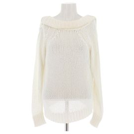 Pull en tricot blanc Khaite dos ouvert Blanc