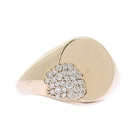 Autre Marque 14-karat solid gold signet ring with diamonds Golden