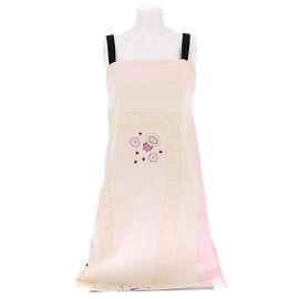 Robe Prada crème avec broderie rose Beige