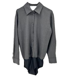 Autre Marque MEEDEA Grey Wool Bodysuit Grey