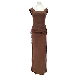 Autre Marque Robe bodycon marron AKARII en viscose Marron