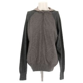Loro Piana Pullover mit Reißverschluss aus Kaschmir und Seide Grau