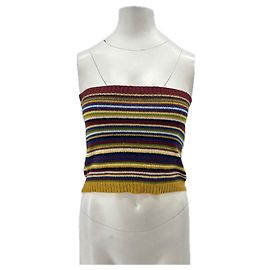 Autre Marque Multicolored striped wool tube top Multiple colors