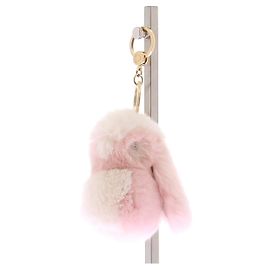 Loro Piana Beige Frilly Key Ring Pink