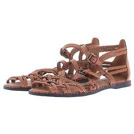 See by Chloé Sandales cuir marron tressé Marron