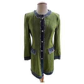 Casaco Dolce & Gabbana de linho e algodão azul e verde Azul Verde