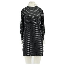 Sandro Vestido negro con lunares Negro