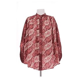 Zimmermann Red Patterned Linen Blouse M Red