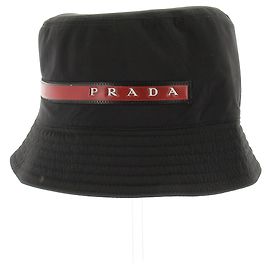 Cappello bucket Prada nero in cotone Nero