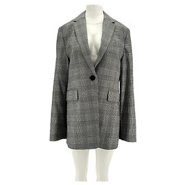 Michael Kors Grey Check Wool Blazer Grey