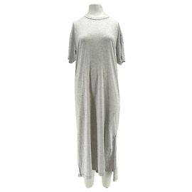 American Vintage ÂME Langer grauer Viscose Kleid Grau
