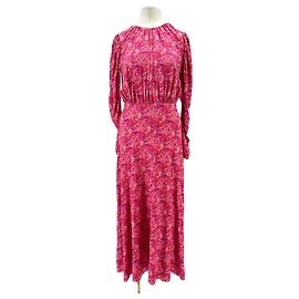 Rotate Robe rose dos nu en soie Rose