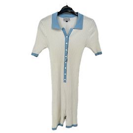 Autre Marque Macacão curto branco e azul AYA MUSE Branco