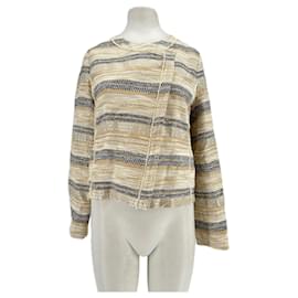 Massimo Dutti Striped wool jacket Beige