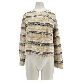 Massimo Dutti Veste rayée en laine Beige