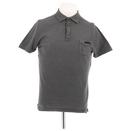 Polo de manga corta gris de algodón Prada Gris