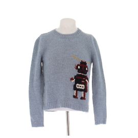 Pull Saint Laurent Bleu Robot en Laine Bleu