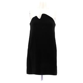 Tibi Schwarzes trägerloses kurzes Kleid Schwarz