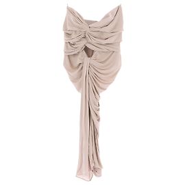 Vestido longo sem mangas bege Saint Laurent Bege