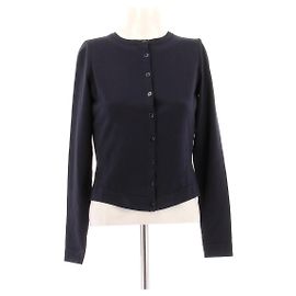 Alaïa Marine Wollcardigan Marineblau