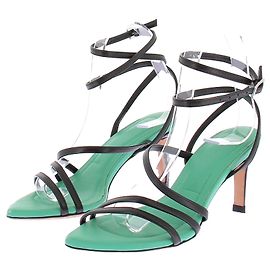 Sandali Iro in pelle verdi e neri Verde