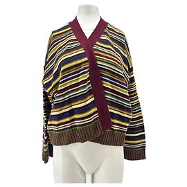Autre Marque Cardigan listrado multicolorido em lã Multicor
