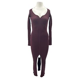 Courreges Robe longue bordeaux / prune Bordeaux