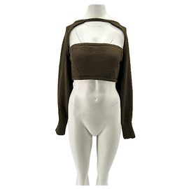 Top de algodón caqui Cult Gaia Castaño