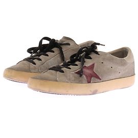 Golden Goose Sneakers grigie e rosse "Super-Star" Grigio